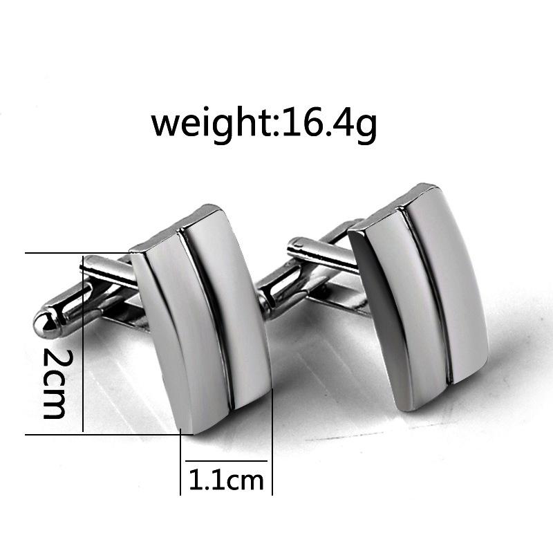 1Pair French Oblong Cufflinks Fashion Men's Business Banquet Suit Shirt Cuffs Buttons Luxury Party Wedding Cuff Links Gifts 2024