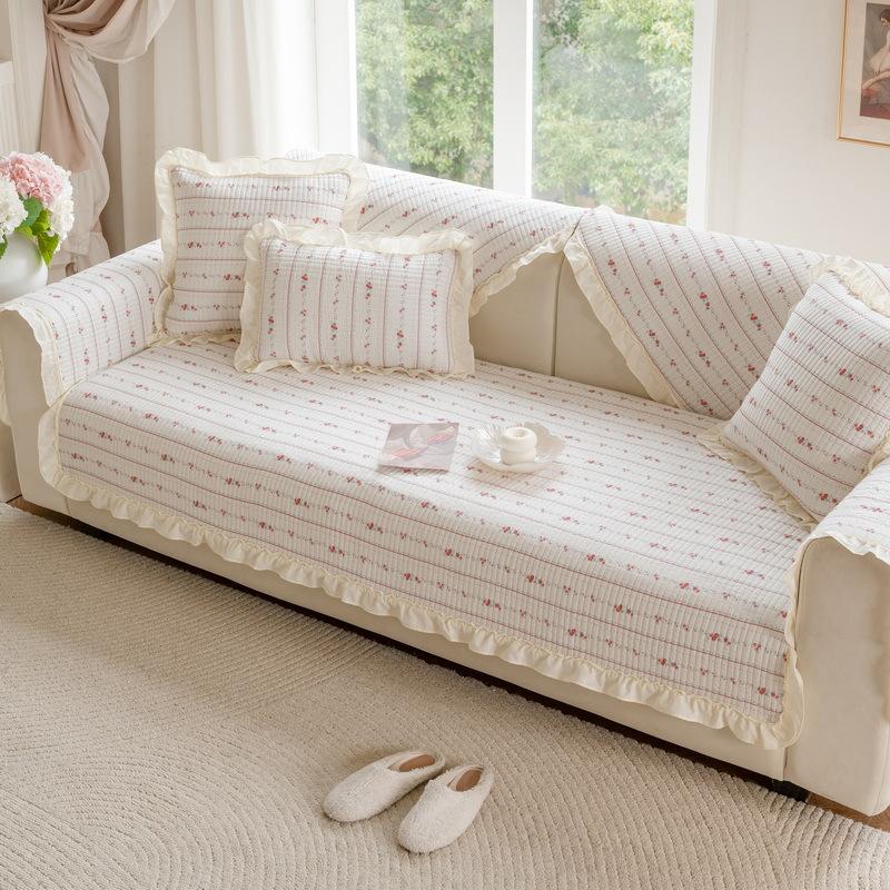 Light Luxury High-End Sofa Cushion Universal In All Seasons  New Pure Cotton Seat Cushion Fixed Non-Slip Sofa Cushion Cloth