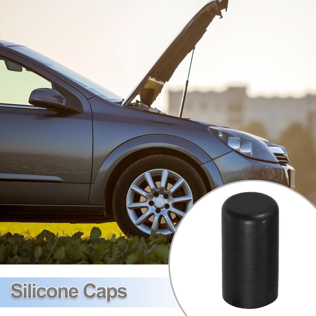 X AUTOHAUX 5 Stück 10mm 0,39" Silikonschlauchkappe Ansaug-Vakuumschlauch Rohrendstopfen Auto Schwarz