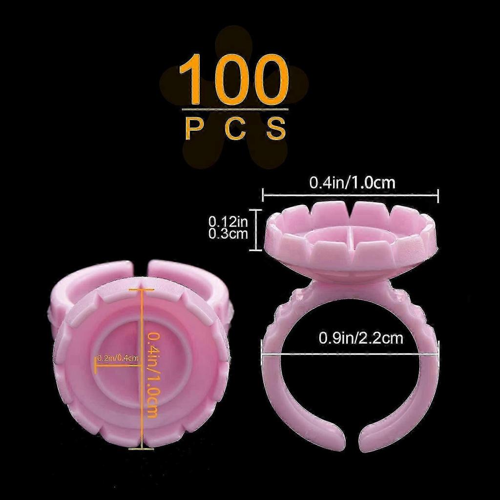 100pcs Lash Glue Rings for Eyelash Extensions Adhesive Holder Volume Lashes Fan Making Tools