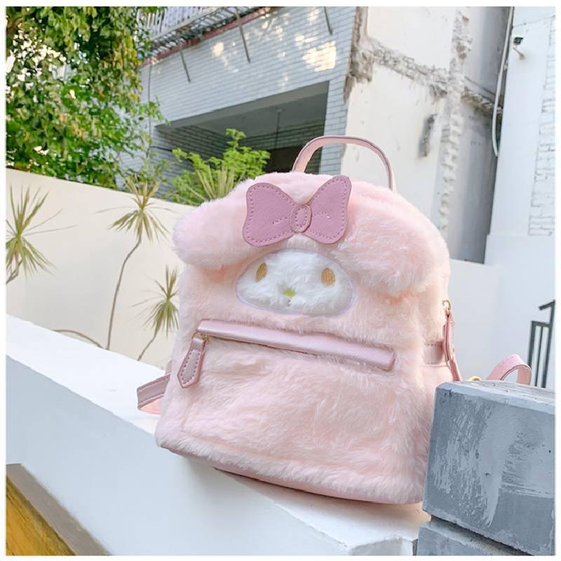 Cute Japanese Style Lolita Rabbit Plush Backpack For Kids