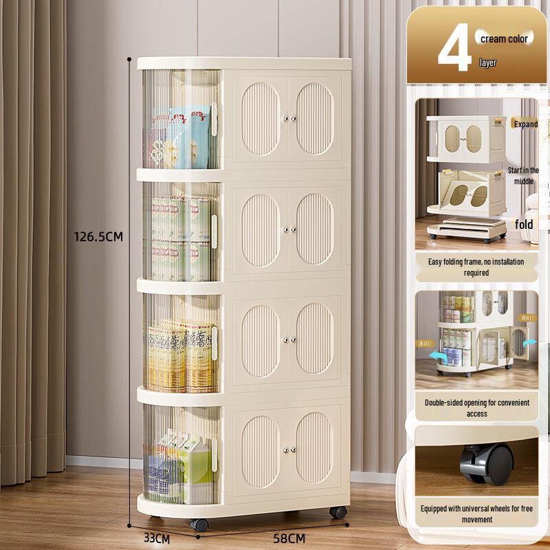 Miling 5-Tier Rolling Door Storage Cart