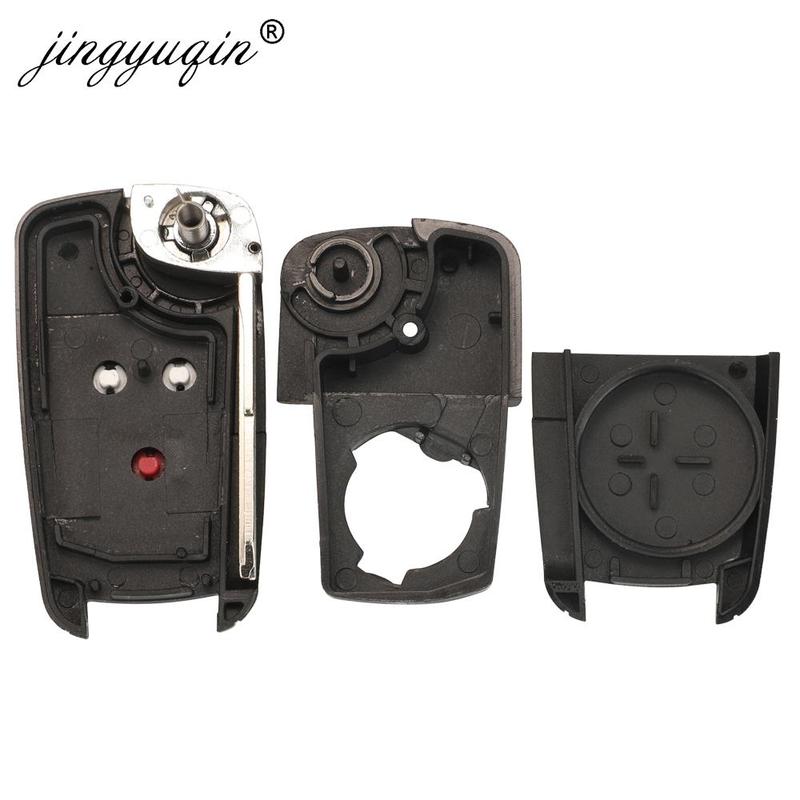 jingyuqin 10pcs/lot Folding 3 Buttons Remote Car Key Case Shell for Chevrolet Cruze Spark 2013+ Flip Remote Key Fob Replacement
