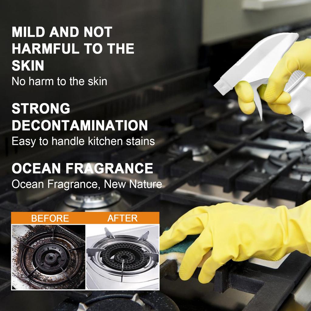 Heavy Oil Stain Remover Range Hood Degreaser Cleaner Grills Ovens Dirt Oil Cleaning Multifunctional Kitchen Foam Cleaner Spray