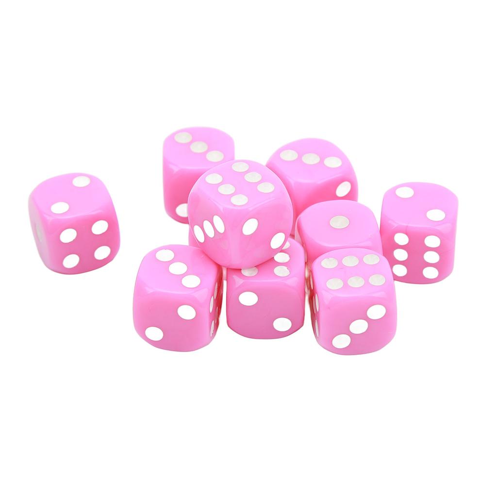 Set di 30 Dadi 16MM Plastica 6 Facce Angoli Arrotondati Dadi Cubi per Giochi da Tavolo Giochi da Tavolo Rosa