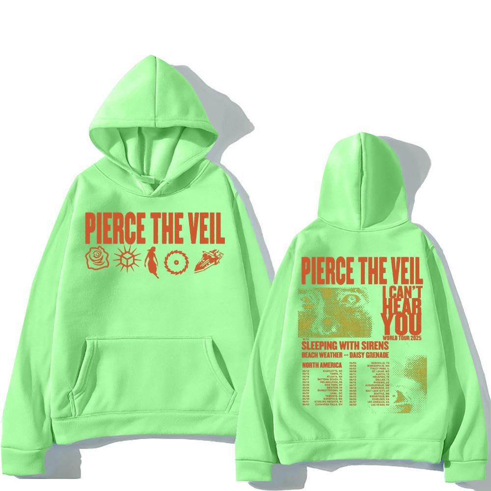 

Толстовки Pierce The Veil Світшоти Світове турне I Can t Hear You 2025 Нові рок-гурти Шанувальники панку Одяг Вільний пуловер на вулиці XL