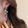 European and American exaggerated metal lines twisted geometric earrings cold wind long stud earrings personalized earrings women