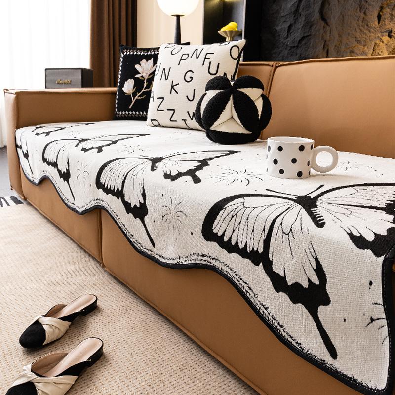 

Летний чехол для дивана Декор Нескользящий чехол для дивана Защитный чехол Универсальный Неровный диван Подушка Европейский стиль Ретро Бабочка 90x120