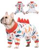 Dinosaur Costume Dog Pajamas, Stretchy Spandex Crystal Velvet Sleepwear Coat Soft Pet Outfit Clothes for All Seasons