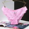 1Pcs Sexy Lace Transparent Briefs Underwear For Woman Female Low-Rise Panties With Bow Women's Underwear Intimates