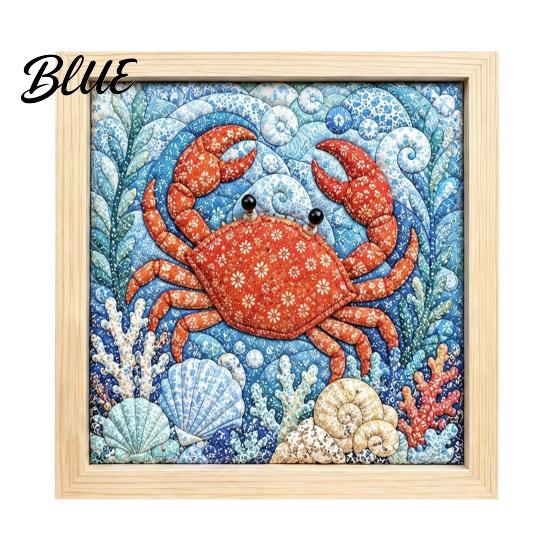 No Sew Quilt Art No-Sew Japanese Fabric Kit DIY Mosaic Kits for Adults Beginners Quilted Wall Collage Craft with Frame & Tools Kits Gifts