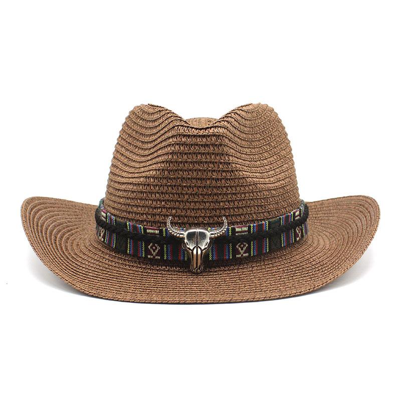 Western Cowboy Bull Head Straw Hat Ethnic Style Tibetan Tibetan Jazz Top Hat Dance Drama Hat