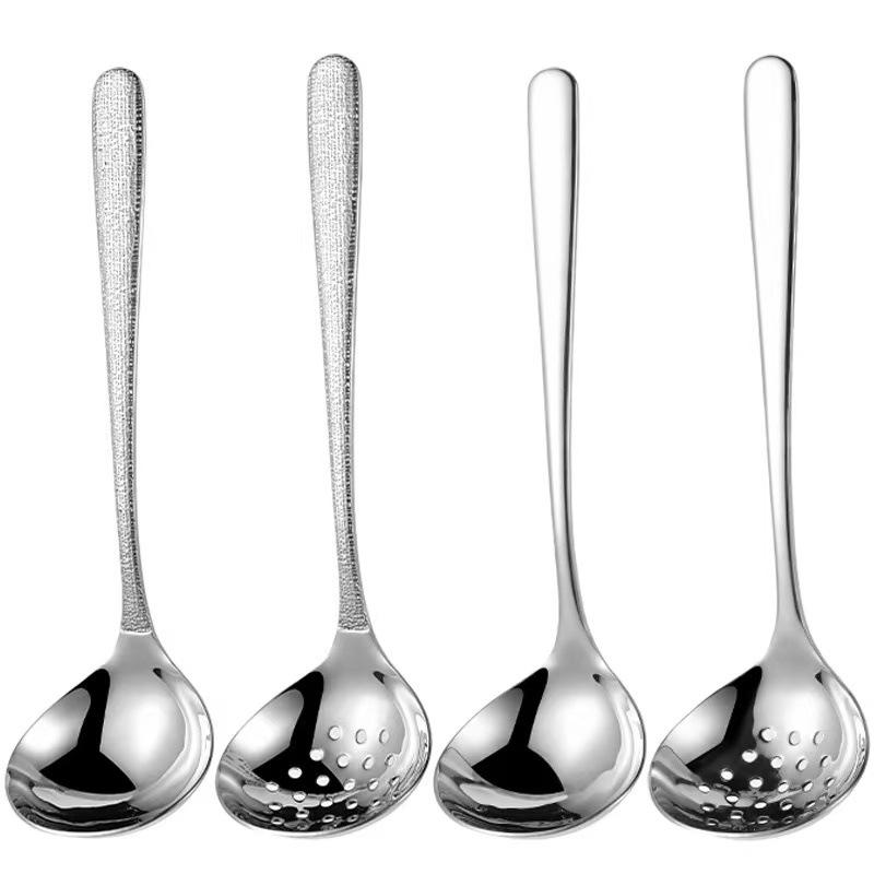 316 Stainless Steel Elegant Soup & Porridge Ladle and Strainer with Deepened Bowl for Hot Pot Serving and Cooking.