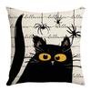 Halloween Funny Pattern Black and White Letter Print Abstract Animal Ghost Simple Home Linen Pillowcase
