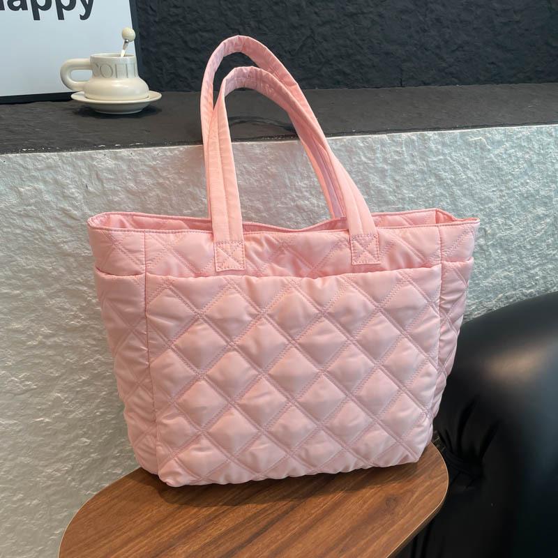 Women Cott Padded Tote Bag Korean Style Large Capacity Shoulder Bag for Travel CommuteComfortable for Daily Use Laptop Bag