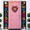 Door Couplet Banner 2pcs 70.8x11.8in Floral for Spring Festival & Porch