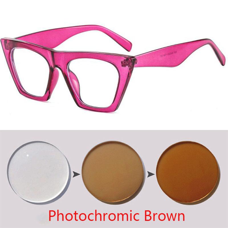 Oversize Women Myopia Glasses Cat Eye Big Frame Shortsight Prescription Eyewear -1.0 -1.5 -2.0 -2.5 -3.0 -3.5 -4.0 -6.0