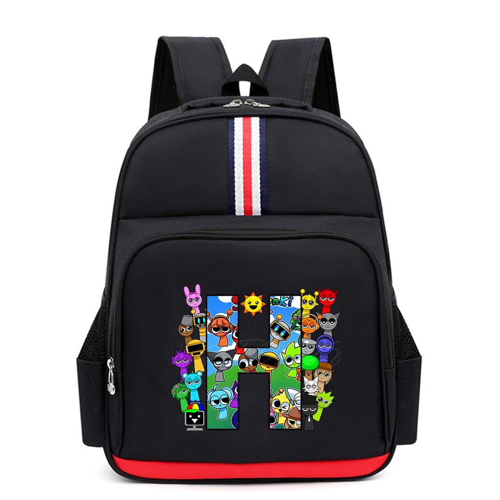 New School Style Primary School Students Large-capacity Schoolbag, Letter Printing Cartoon Trend Children's Versatile Backpack