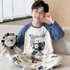 Boys Cotton Pajama Set Long Sleeve Thin Winter Sleepwear Kids 8 Years Cartoon Print Comfortable Home Wear