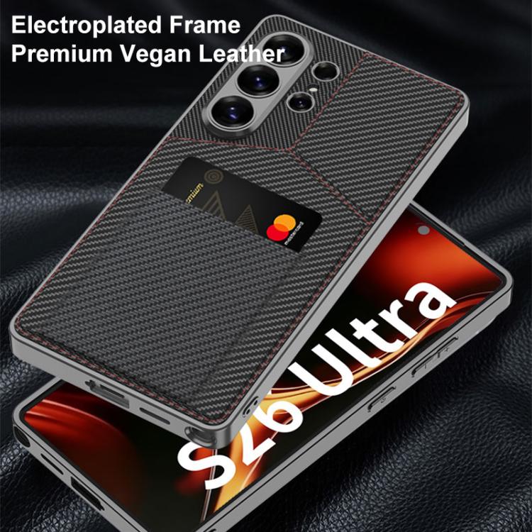 Rotor Bracket Recessed Card Bag Magnetic Phone Case For Samsung Galaxy S26 Ultra 5G, Full Coverage Anti-Fingerprint Shockproof Protective Cover