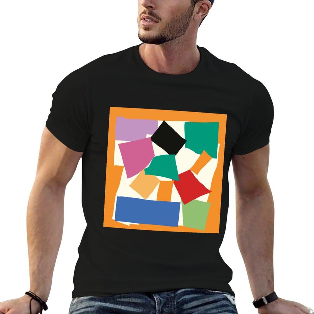 Colorful Collage Matisse Inspired Tshirt Mechanic Work Tee Shirt