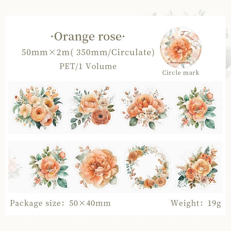 2m 1 Rolle PET Pflanze Blumen Klebeband Aufkleber Dekorative Collage Klebstoff Diy Scrapbooking Hand Made Masking Tape