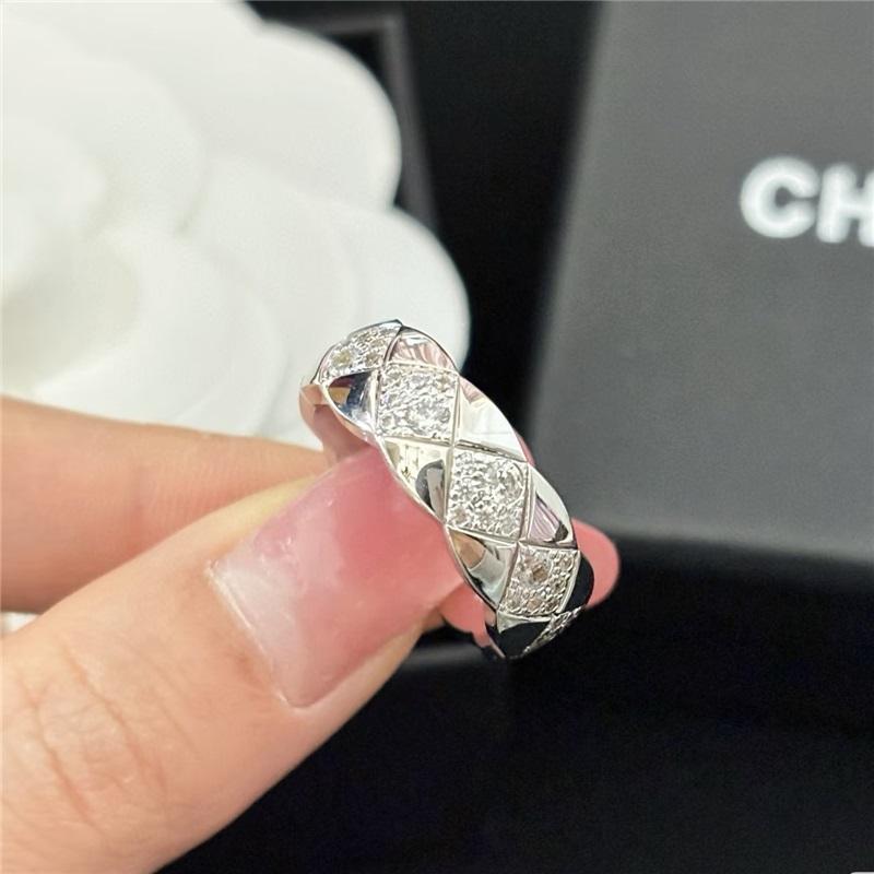 

New diamond studded electroplated rose gold platinum couple ring 9