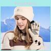 Acrylic Knit Hat For Women With Face Mask And Ear Flap For Cold Season