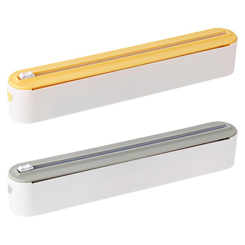 Magnetic Refillable Plastic Wrap Dispenser With Cutter Kitchen Wrap Dispenser For Cutting PP Wrap, Aluminum Foil, Wax Paper