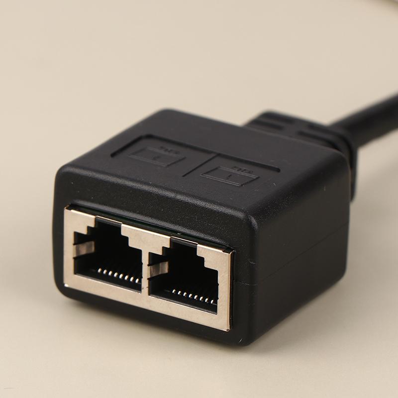 1Pc Ethernet Splitter Rj45 1 Male To 2 Female Lan Ethernet Cable Splitter Cable Ethernet Socket Connector Extension Cable