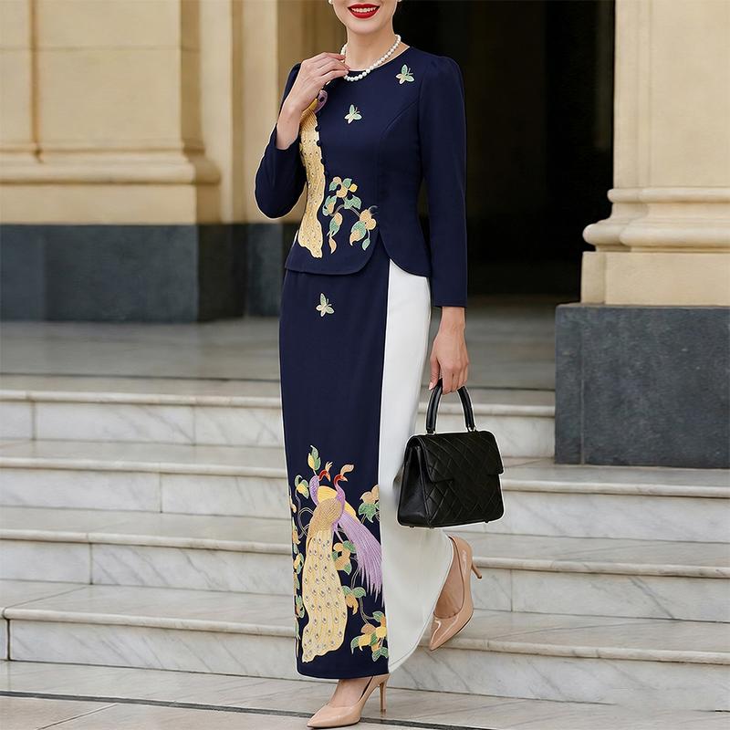 ZANZEA Women 3/4 Sleeve Blouse and Long Skirts Elegant Casual Two Piece Sets