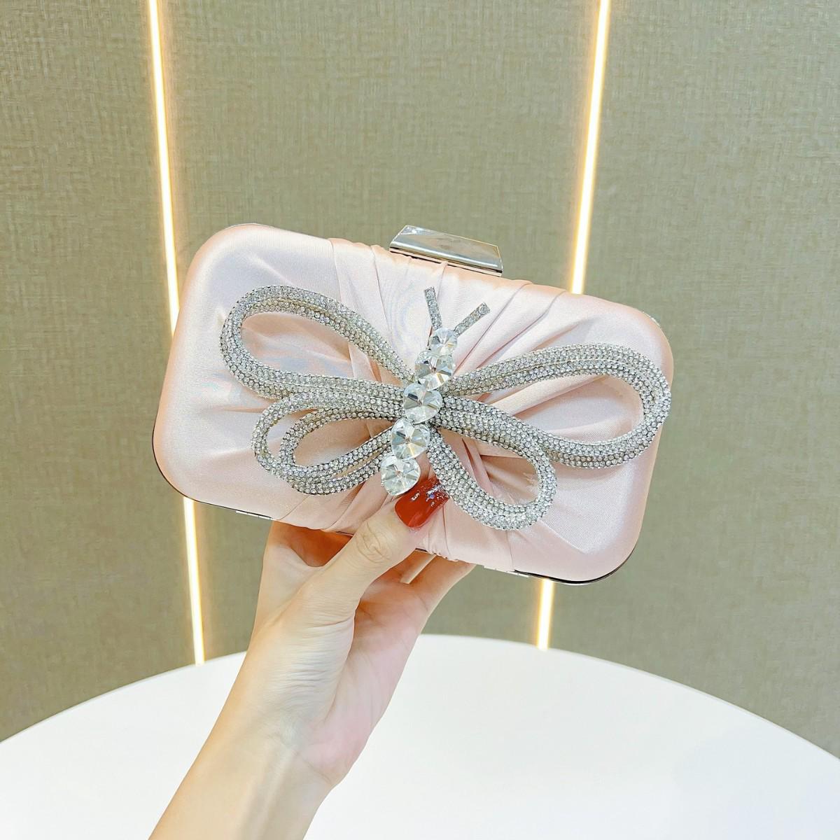 

Rhinestone Bow Evening Crossbody Clutch for Women - Elegant Little Shoulder Bag