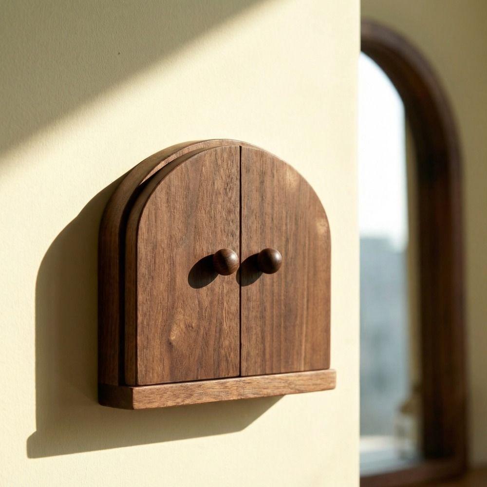 Rustic Style Solid Wood Switch Cover Self Adhesive Outlet Cover Switch Protector  Living Room