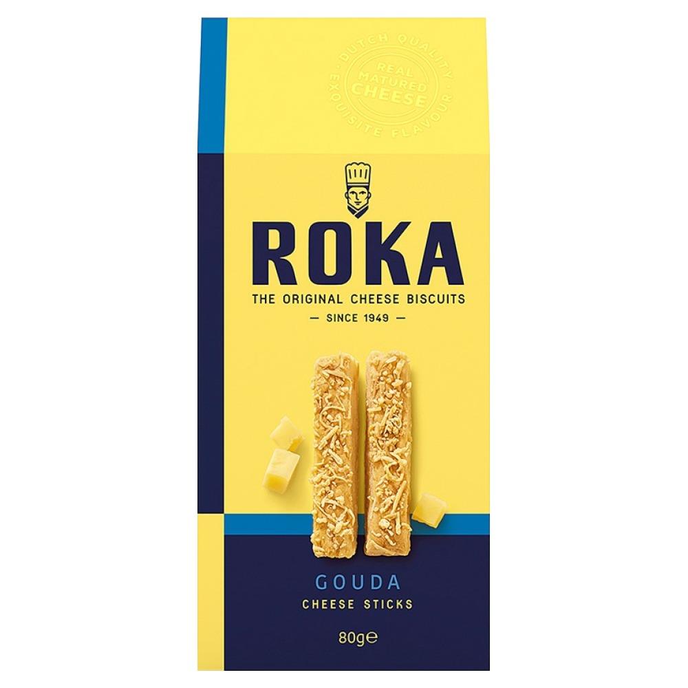 Seoul Pantry Light Roka Gouda Cheese Pastry Sticks Rich Savory Flavor Flaky Crisp Snack 80G X 2 Pack
