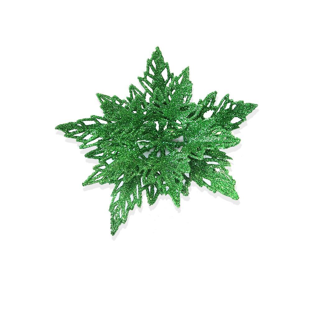 13cm Weihnachten Glitzer Blume Kopf Pailletten Realistisch Künstliche Weihnachtsstern Blume Handgemacht Simulation Weihnachtsbaum Dekorationen