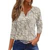 Women's T Shirt Tee Print Button  3/4 SleeveDaily Weekend Fashion Basic V- Neck Regular Top