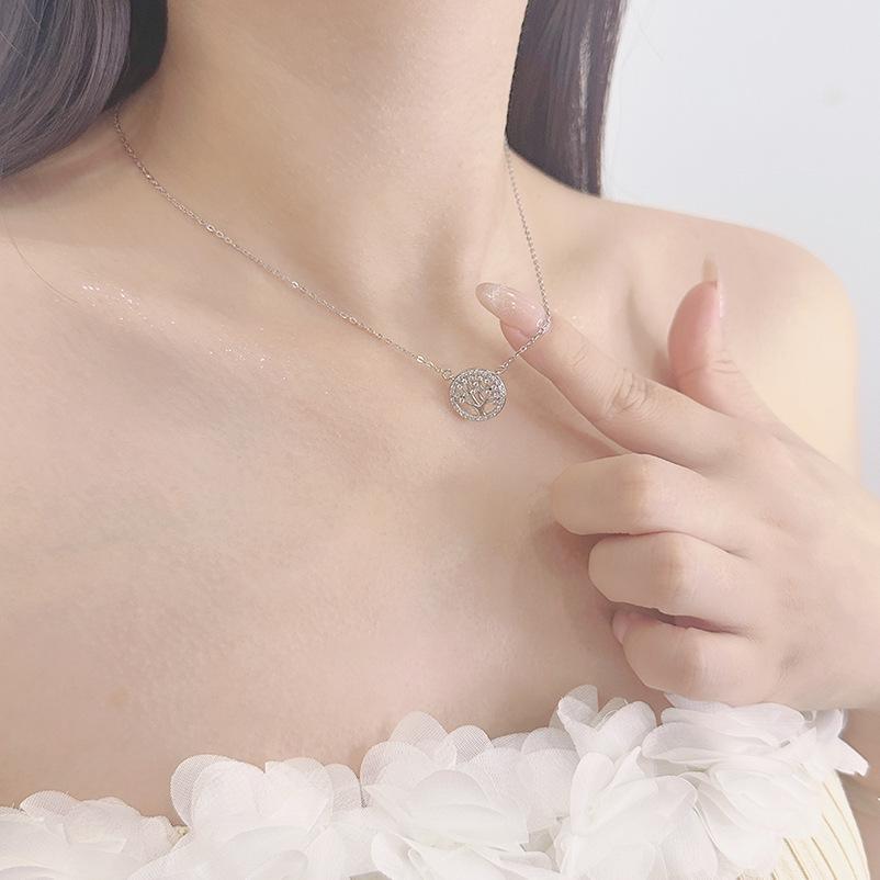 Tree of Life Zirconia Women's Necklace - Peace Pendant Clavicle Chain
