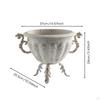 French design Trophy Vase Large Mouth Silhouette Ornate Handles Distressed Metal Planter