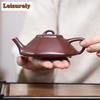 150ml Elegant Yixing Purple Clay Teapots Handmade Hexagonal Stone Scoop Pot Raw Ore Purple Mud Tea Soaking Kettle Zisha Tea Set