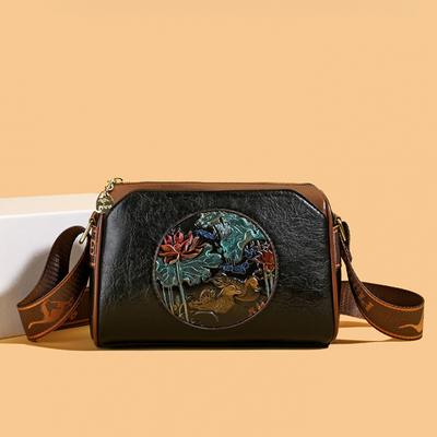 Casual Women Handbag Soft Leather Small Shoulder Crossbody Bags For Women 2025 Summer New Fashion Print Ladies Messenger Tote Bag