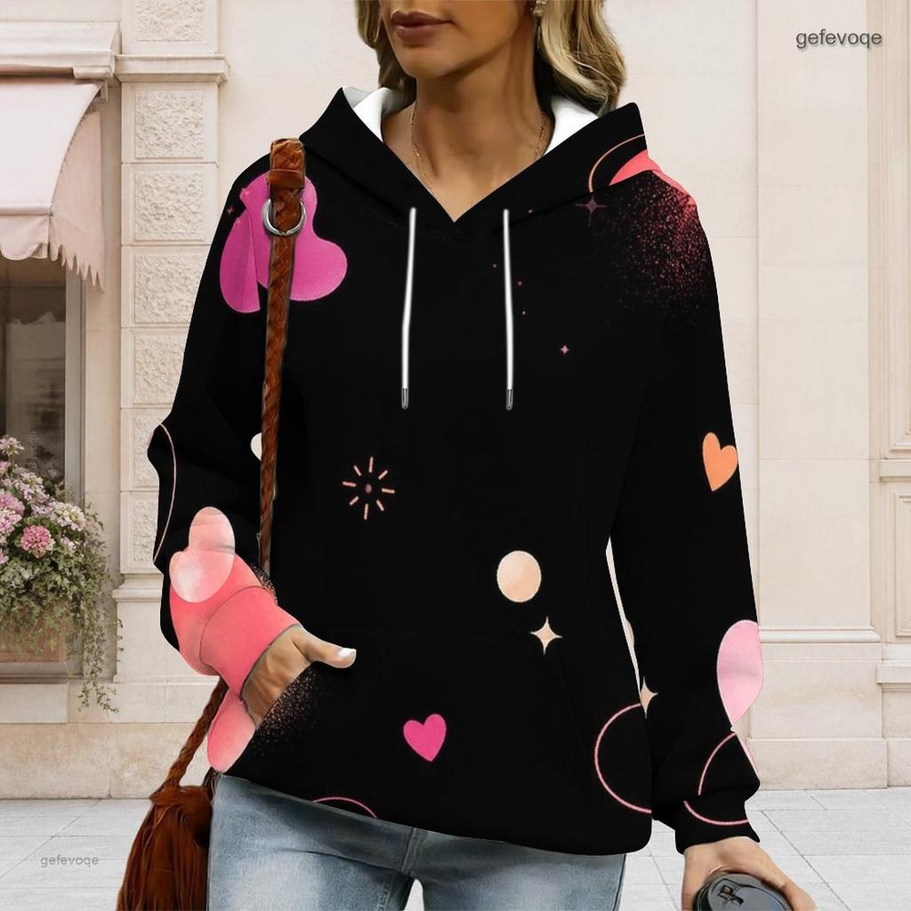 Womens Plus Size Hooded Sweatshirt White Drawstring Long Sleeve Loose Soft Casual Fashion Outfit