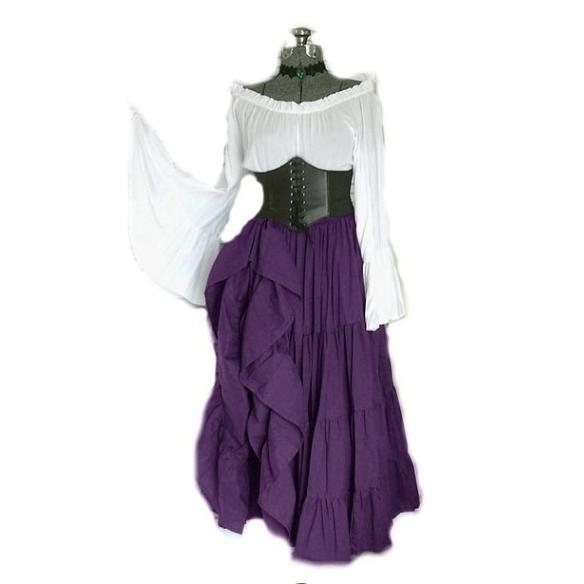 Party Long-sleeved Dress Women's Renaissance Medieval Costumes