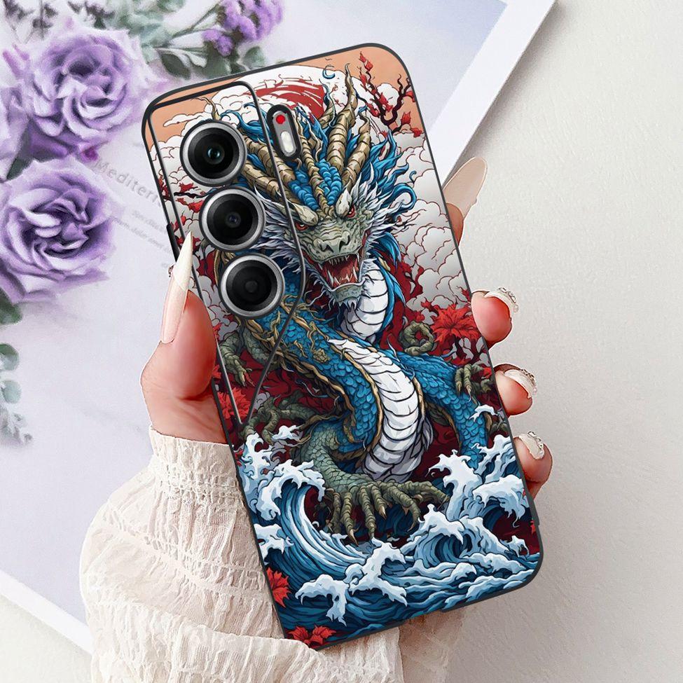 For Tecno Camon 40 Case CM5 Silicone Cute Cat Fashion Flowers Funny Painted Back Cover For Techno Camon 40 Phone Case Bumper