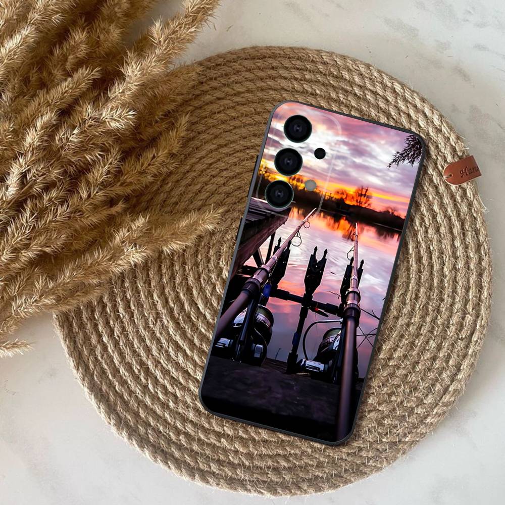 Carp Fish Fishing rod coque Phone Case For Samsung S25,S24,S21,S22,S23,S30,Ultra,S20,Plus,Fe,Lite,Note,10,9,5G Black Cover