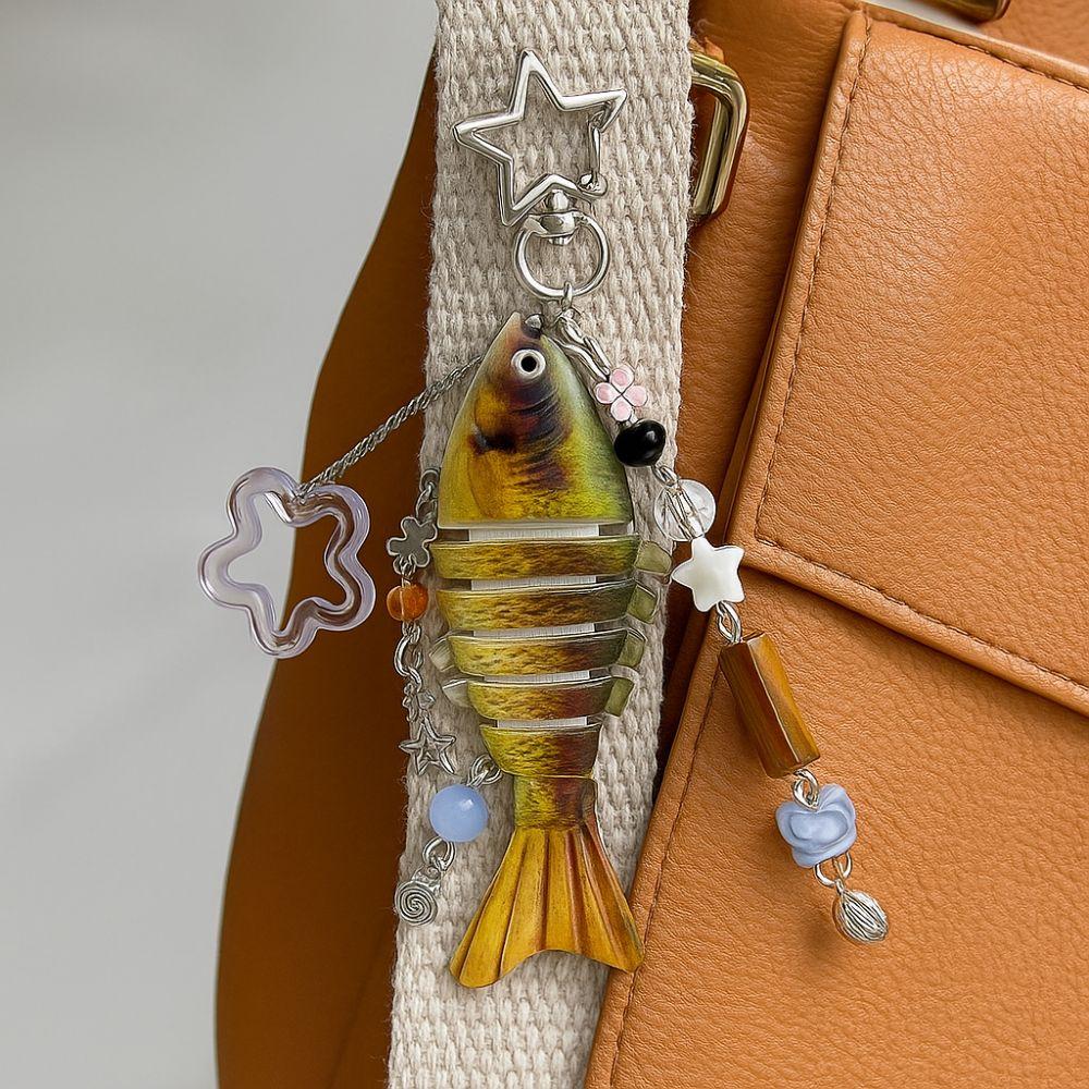 Bionic Design Artificial Fish Pendant Phone Lanyard Fish Bait Lanyard  Backpack