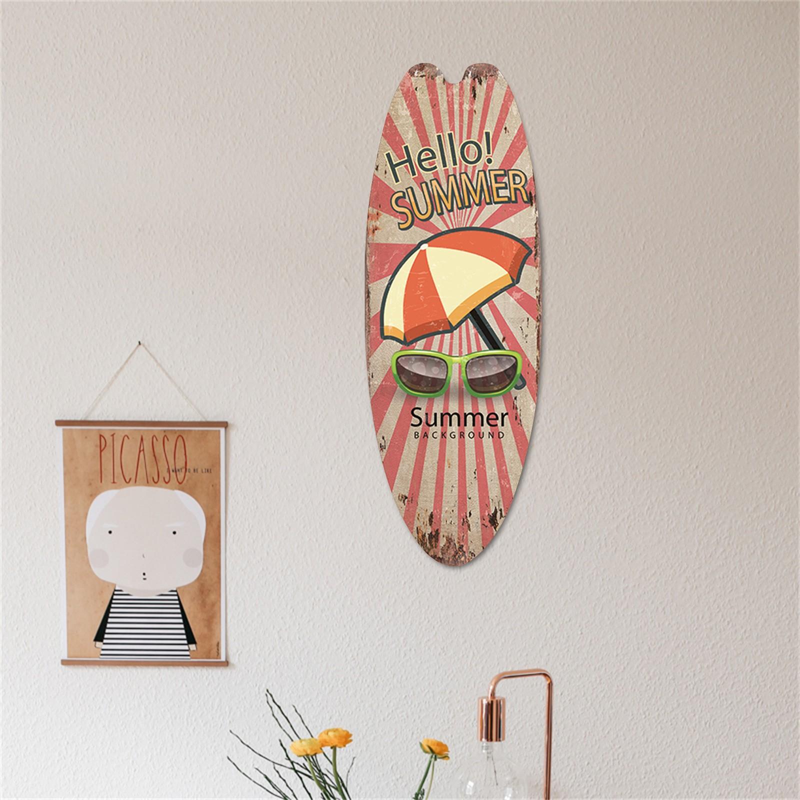 

Повседневный домашний декор, винтажный деревянный знак, доска для серфинга, деревянный знак, подвесной пляжный стиль коричневый