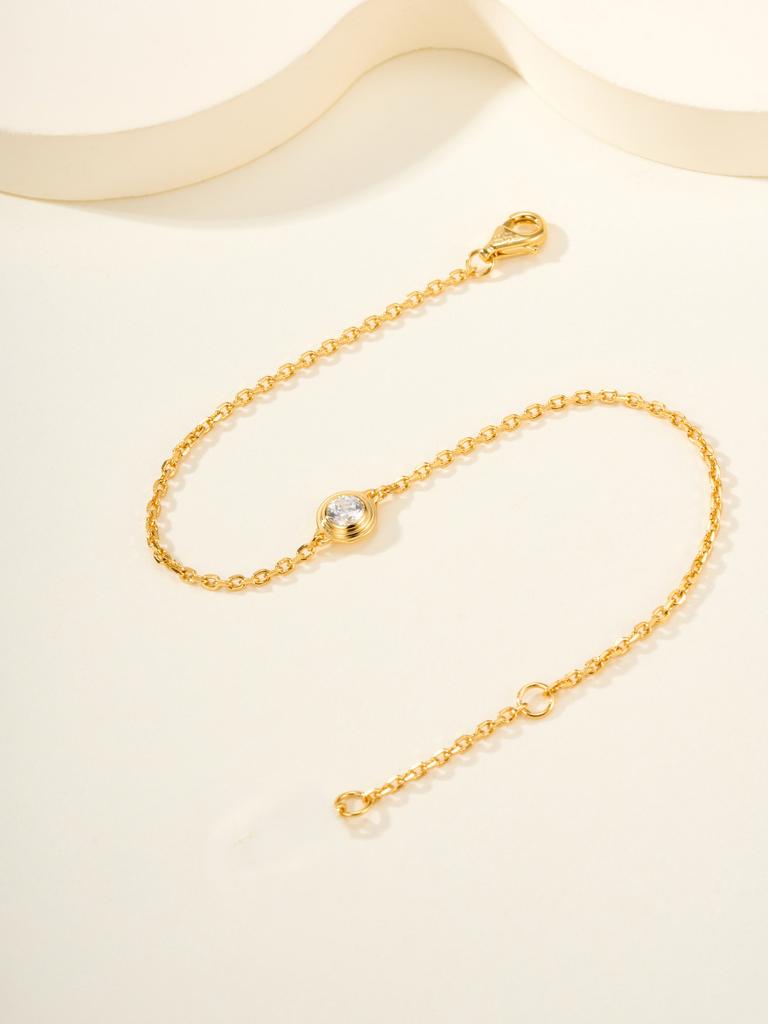 Little UFO Single Diamond Bracelet with Wilted Grid Pattern for Both Men and Women High Quality Daily Dressing Gift Daily Outfits