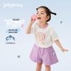 JELLYBABY Girls' Bow Print Short Sleeve T-Shirt