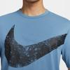 Nike Dri-Fit Uvhyverse Logo Print Outdoor Casual Sports Crew Neck Short Sleeve T-Shirt Men Tops Aegean-Storm-Blue FZ1065-429