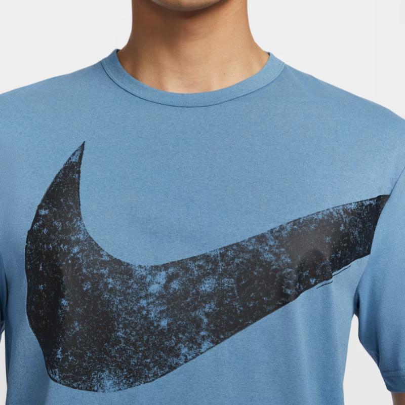 Nike Dri-Fit Uvhyverse Logo Print Outdoor Casual Sports Crew Neck Short Sleeve T-Shirt Men Tops Aegean-Storm-Blue FZ1065-429